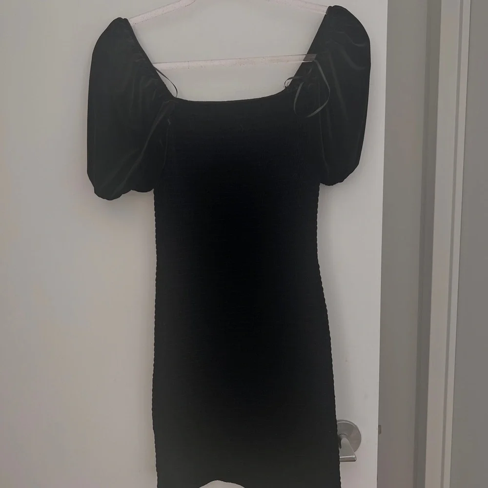 Mango puff sleeve dress velvet - Picture 3 of 5